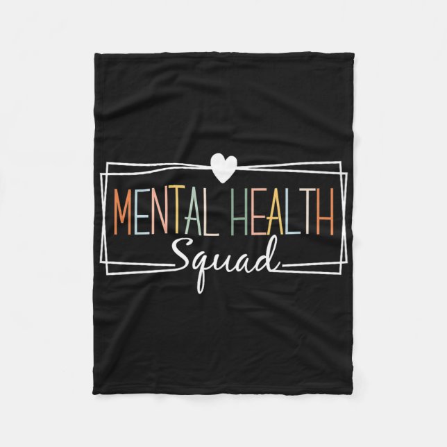 Mental Health Squad Brain Illness Mental Health Aw Fleece Blanket (Front)
