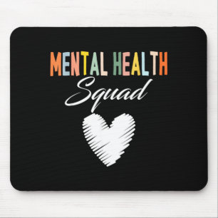 Mental Health Squad Cute Heart Mental Health Mouse Mat