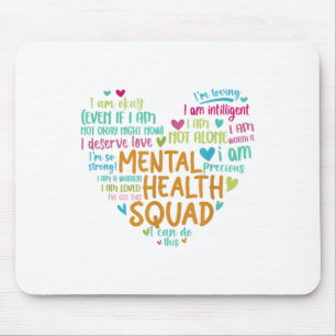 Mental Health Squad Love Heart Facts Mental Health Mouse Mat