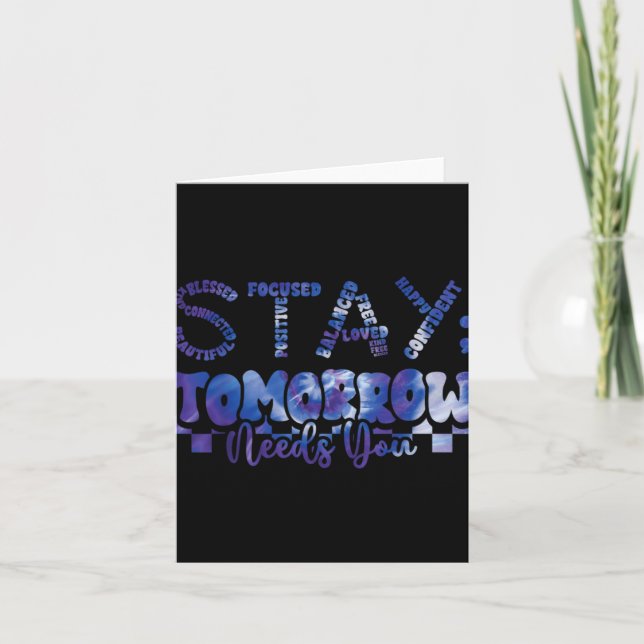 Mental Health Stay Tomorrow Suicide Prevention Awa Card (Front)