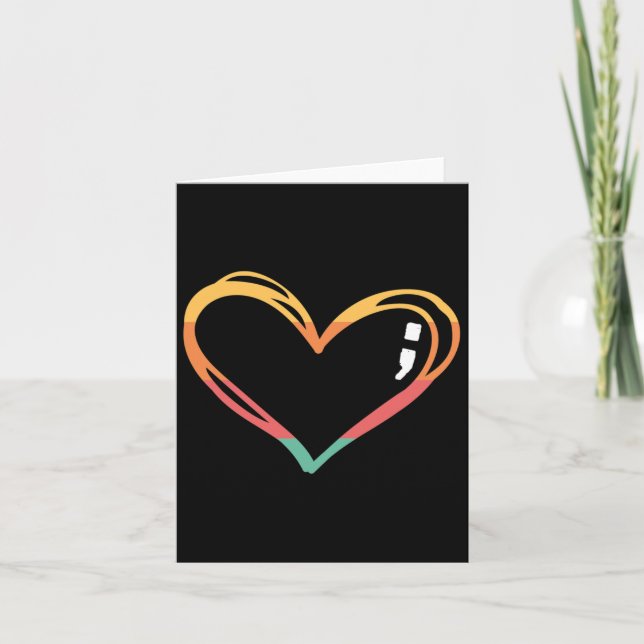 Mental Health Suicide Awareness Month Symbol Semic Card (Front)