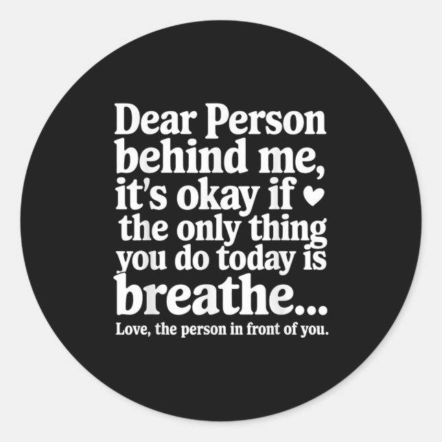 Mental Health Suicide Prevention Awareness Person  Classic Round Sticker (Front)