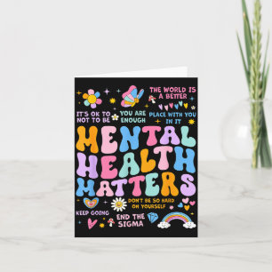 Mental health support squad groovy men women kids card