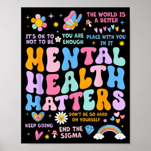 Mental health support squad groovy men women kids poster