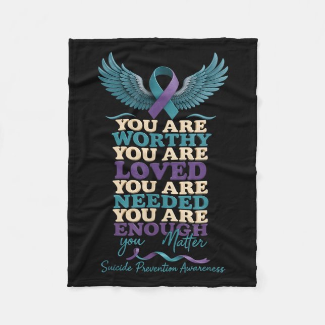 Mental Health Suprt Suicide Prevention Awareness S Fleece Blanket (Front)