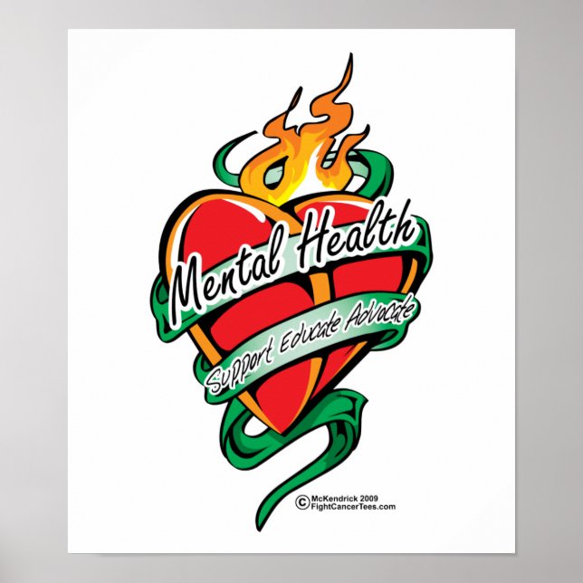 Mental Health Tattoo Heart Poster (Front)