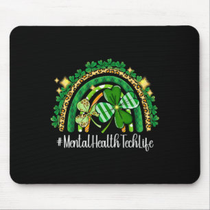 Mental Health Tech Rainbow St Patricks Day Matchin Mouse Mat