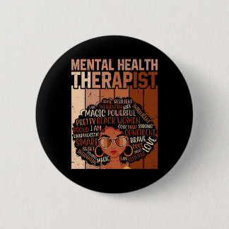 Mental Health Therapist Afro Women Black History M 6 Cm Round Badge