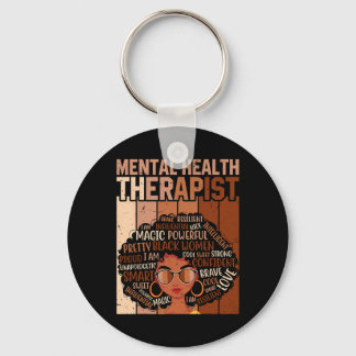 Mental Health Therapist Afro Women Black History M Key Ring