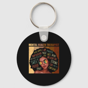 Mental Health Therapist Afro Women Black History M Key Ring