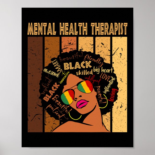 Mental Health Therapist Afro Women Black History M Poster (Front)
