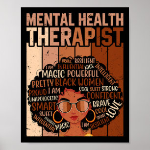 Mental Health Therapist Afro Women Black History M Poster