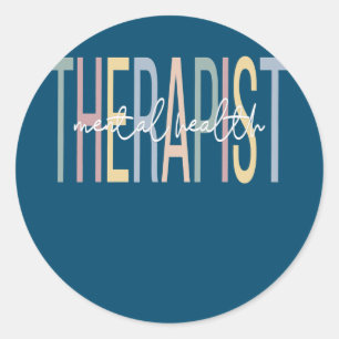 Mental Health Therapist Boho Mental Health Classic Round Sticker