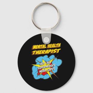 Mental Health Therapist Fun Superhero Job Key Ring