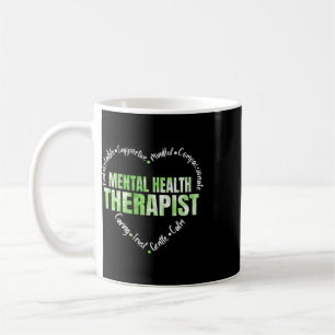 Mental Health Therapist Heart Word Coffee Mug