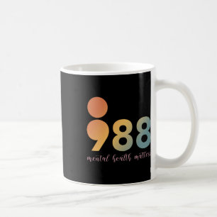 Mental Health Therapy 988 Semicolon Counsellor Pos Coffee Mug