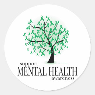 Mental Health Tree Classic Round Sticker