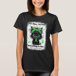 Mental Health Warrior Awareness Black Cat Brain Il T-Shirt