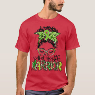 Mental Health Warrior Gift Human Brain Illness Awa T-Shirt