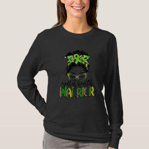 Mental Health Warrior Messy Bun Mental Health Matt T-Shirt