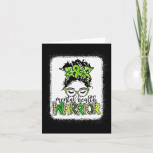 Mental Health Warrior Messy Bun Mental Health Prob Card