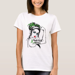 Mental Health Warrior Rosie The Riveter Pin Up2761 T-Shirt
