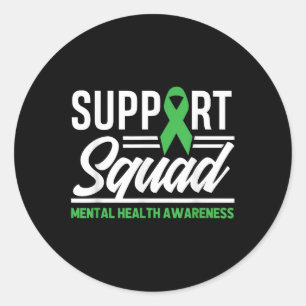 Mental Health Warrior Support Squad Mental Health Classic Round Sticker