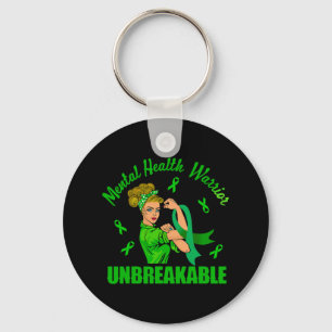 Mental Health Warrior Unbreakable Awareness Strong Key Ring