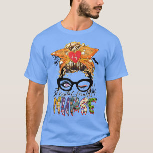 Mental Heath Nurse Life Messy Bun Hair Halloween T-Shirt