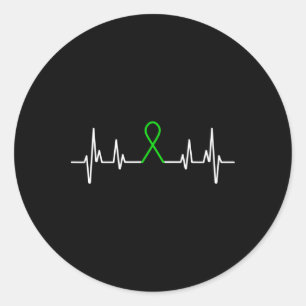 Mental Illness Green Ribbon Mental Health Awarenes Classic Round Sticker
