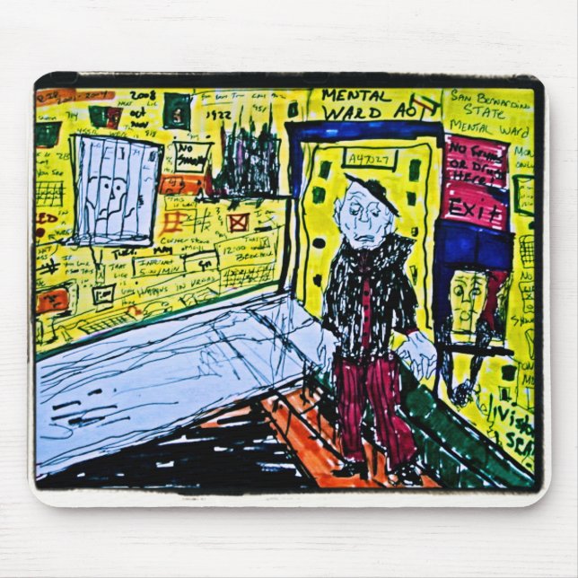 Mental Ward Drawing Mouse Mat (Front)