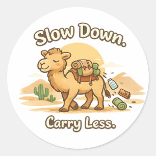 Mental Wellness Month Cozy Camel  Illustration Classic Round Sticker