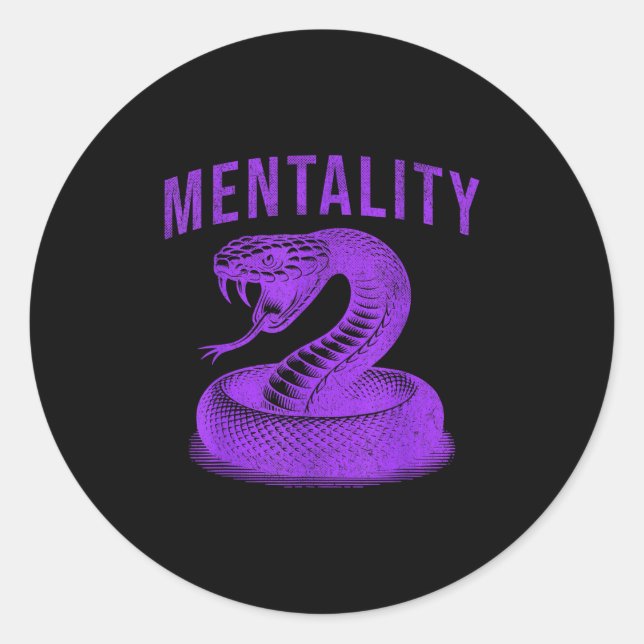 Mentality Mindset Snake Motivation Of Chamons Bask Classic Round Sticker (Front)