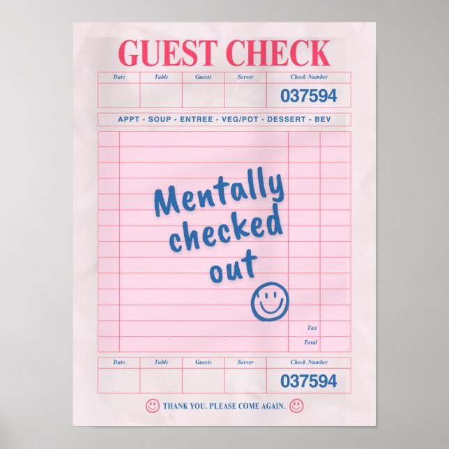Mentally Checked Out Poster (Front)