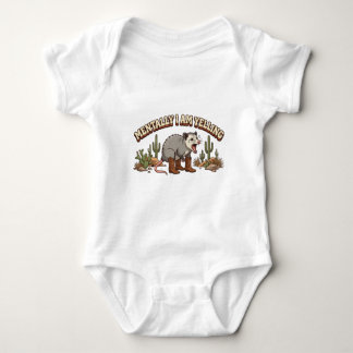 Mentally I Am Yelling Funny Cowboy Opossum Baby Bodysuit