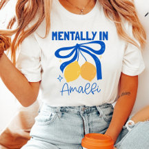 Mentally in Amalfi Italy Blue Coquette Lemon