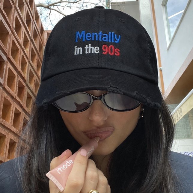 Mentally in the 90s Hat Embroidered Baseball Cap (Creator Uploaded)