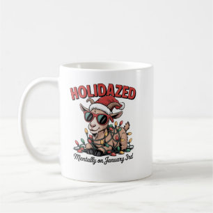 Mentally on January 3rd Funny Christmas Goat Anima Coffee Mug