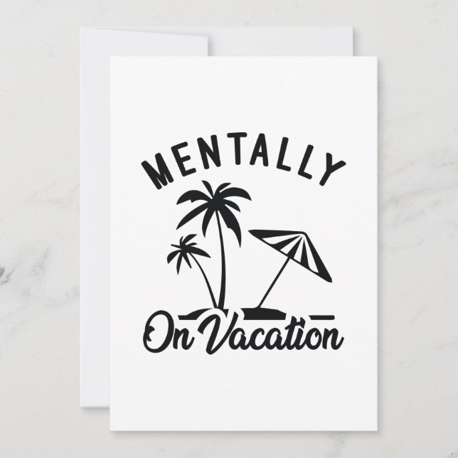 Mentally On Vacation Thank You Card (Front)