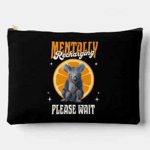 Mentally Recharging Koala Introvert Mood Design Accessory Pouch