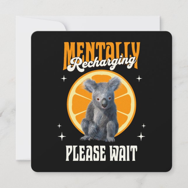 Mentally Recharging, Please Wait Koala Orange (Front)