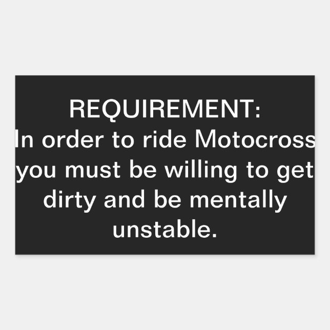 ‘Mentally Unstable Motocross’ Requirement Sticker (Front)