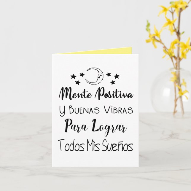 Mente positiva y buenas vibras card (Yellow Flower)