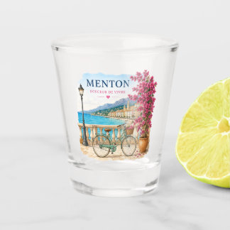 Menton bicycle French Riviera Shot Glass