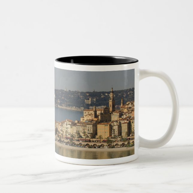 Menton, Cote d'Azur, France. Two-Tone Coffee Mug (Right)