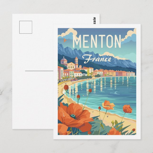 Menton France Famous Vintage Travel Place Postcard (Front/Back)