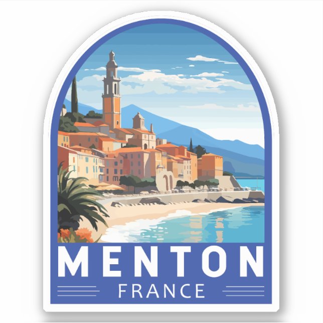 Menton France Travel Art Vintage (Front)
