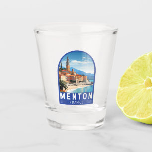 Menton France Travel Art Vintage Shot Glass
