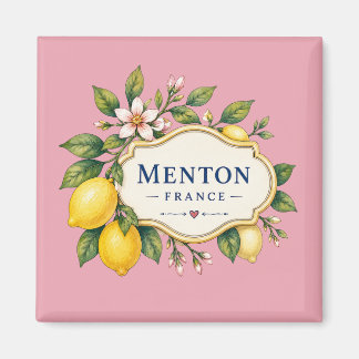 Menton French Riviera Magnet - Dusty pink Lemon