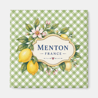 Menton French Riviera Magnet - Green Lemon
